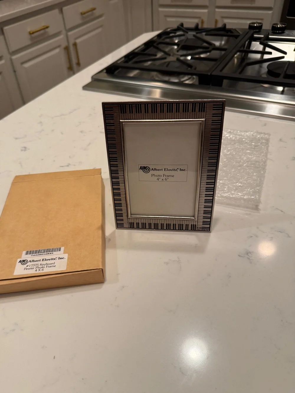 Vintage Albert Elovitz Keyboard Pewter Photo Frame 4x6 Piano Music Lover Gift
